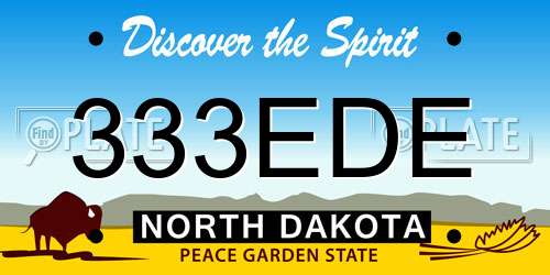 333EDE North Dakota License Plate