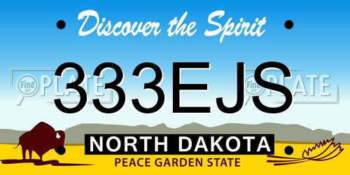 333EJS North Dakota License Plate