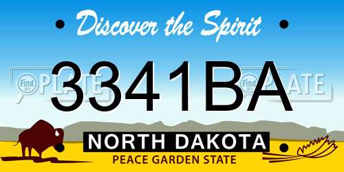 3341BA North Dakota License Plate