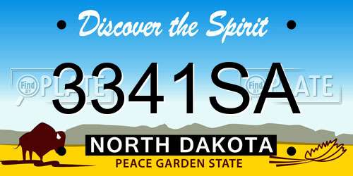 3341SA North Dakota License Plate