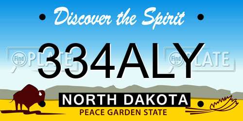 334ALY North Dakota License Plate