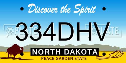 334DHV North Dakota License Plate