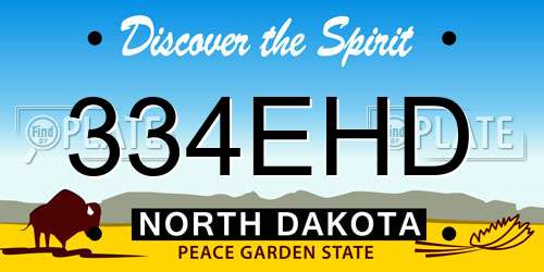 334EHD North Dakota License Plate