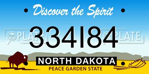 334I84 North Dakota License Plate
