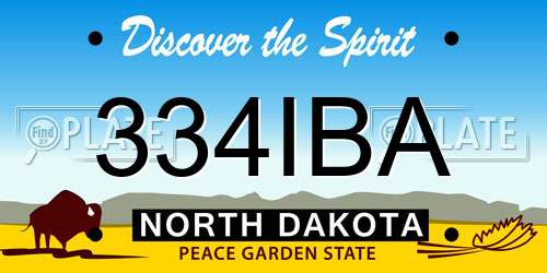 334IBA North Dakota License Plate