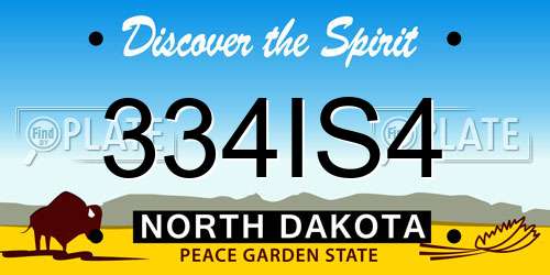 334IS4 North Dakota License Plate