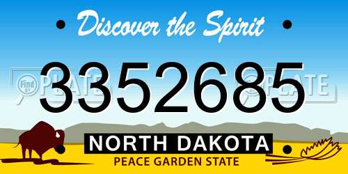 3352685 North Dakota License Plate