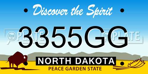 3355GG North Dakota License Plate