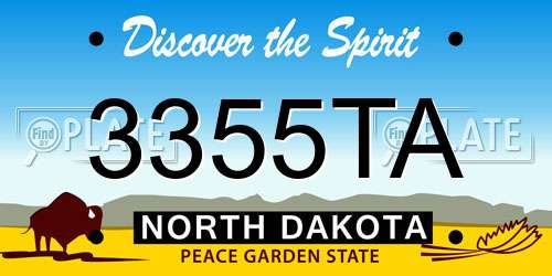 3355TA North Dakota License Plate