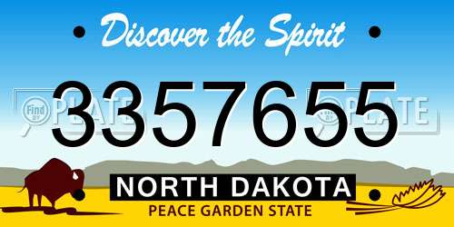 3357655 North Dakota License Plate