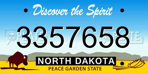 3357658 North Dakota License Plate