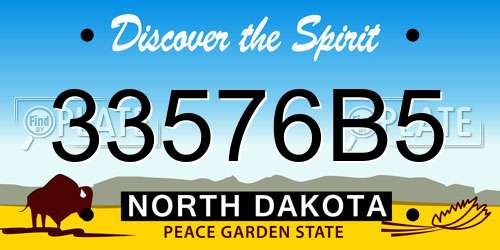 33576B5 North Dakota License Plate
