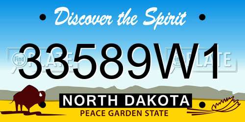 33589W1 North Dakota License Plate