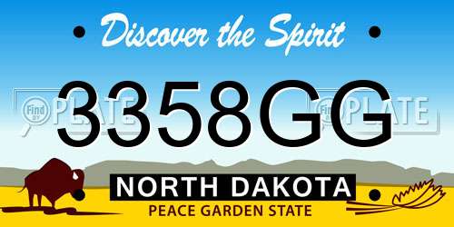 3358GG North Dakota License Plate