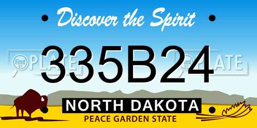 335B24 North Dakota License Plate