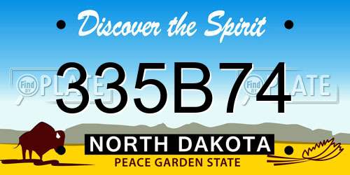 335B74 North Dakota License Plate