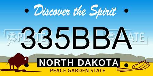 335BBA North Dakota License Plate