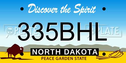 335BHL North Dakota License Plate