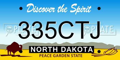 335CTJ North Dakota License Plate