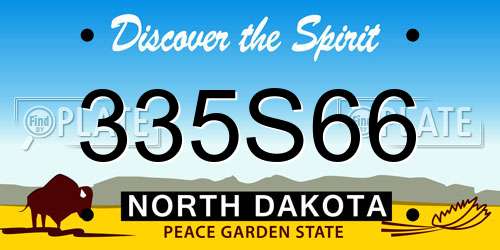 335S66 North Dakota License Plate