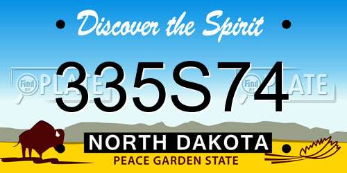 335S74 North Dakota License Plate