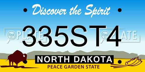 335ST4 North Dakota License Plate