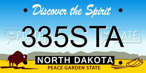 335STA North Dakota License Plate