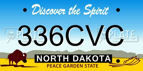 336CVC North Dakota License Plate
