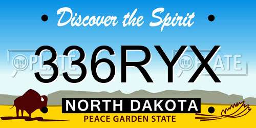 336RYX North Dakota License Plate