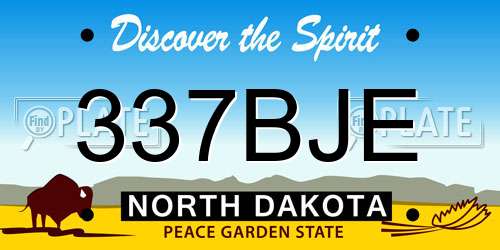 337BJE North Dakota License Plate