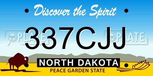 337CJJ North Dakota License Plate