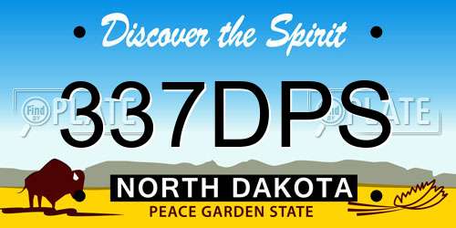 337DPS North Dakota License Plate