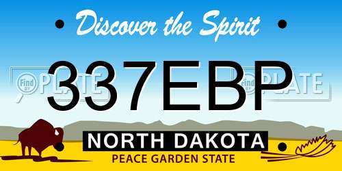 337EBP North Dakota License Plate