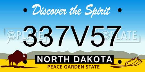 337V57 North Dakota License Plate