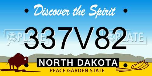 337V82 North Dakota License Plate