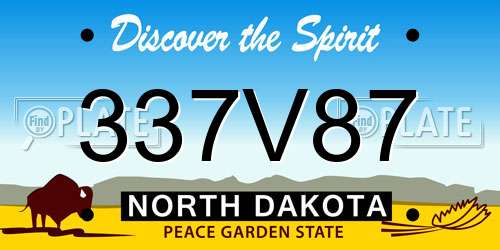 337V87 North Dakota License Plate