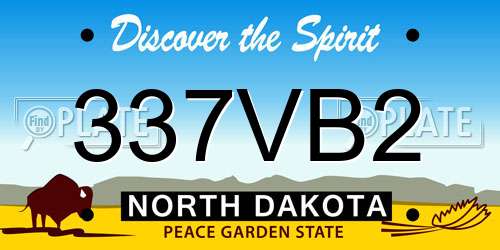 337VB2 North Dakota License Plate