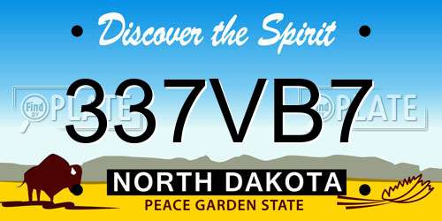 337VB7 North Dakota License Plate