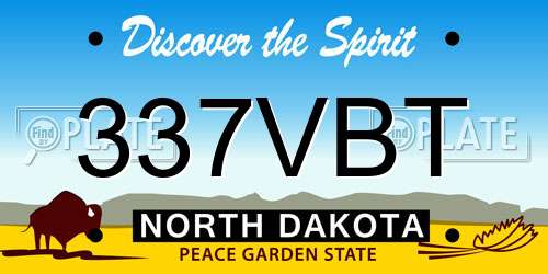 337VBT North Dakota License Plate