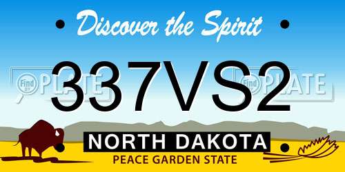 337VS2 North Dakota License Plate