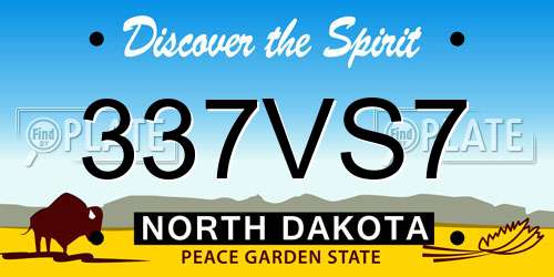 337VS7 North Dakota License Plate
