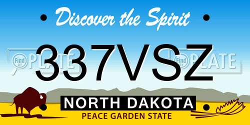 337VSZ North Dakota License Plate