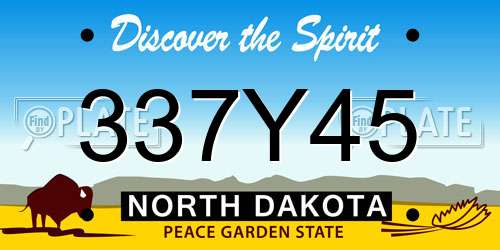 337Y45 North Dakota License Plate