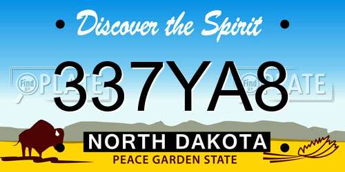 337YA8 North Dakota License Plate