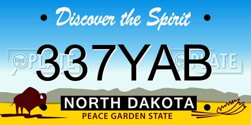 337YAB North Dakota License Plate