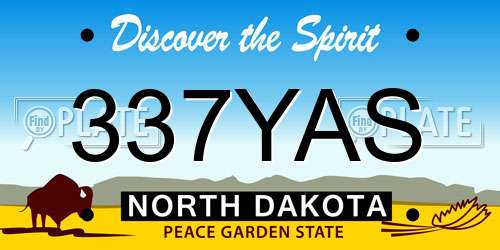 337YAS North Dakota License Plate