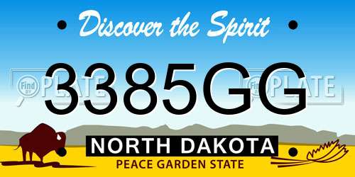 3385GG North Dakota License Plate