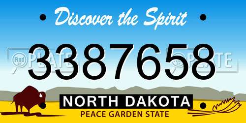 3387658 North Dakota License Plate