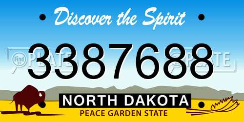 3387688 North Dakota License Plate