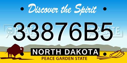 33876B5 North Dakota License Plate